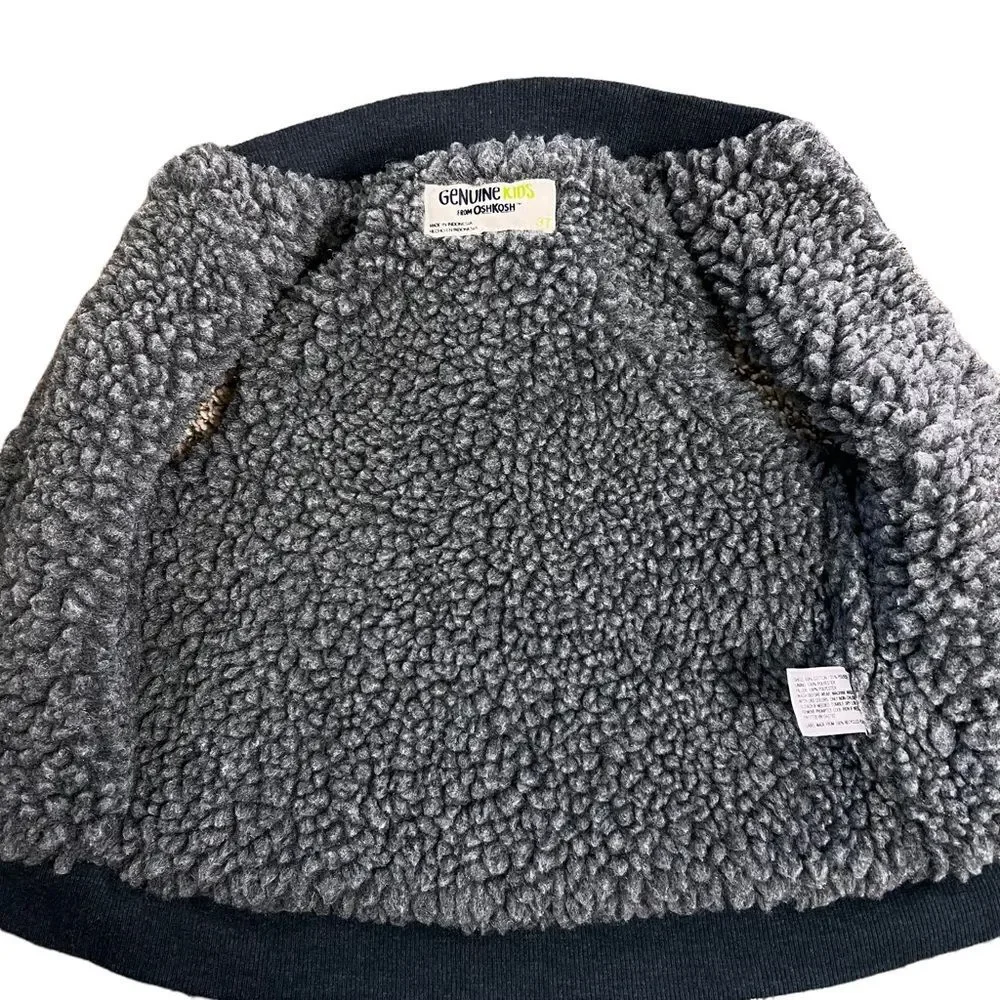 Genuine Kids OshKosh B’Gosh Fleece Lined Vest Zip Up Size 3T Blue